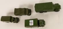 FOUR DINKY TOYS MILITARY VEHICLES