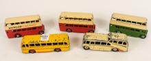 FIVE DINKY TOYS BUSES