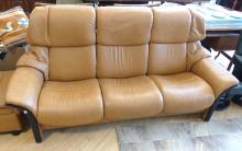 STRESSLESS RECLINING SOFA WITH OTTOMAN