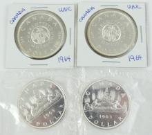4 CANADIAN SILVER DOLLARS
