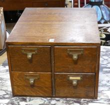 OAK INDEX CARD CABINET