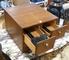 OAK INDEX CARD CABINET