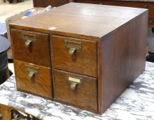 OAK INDEX CARD CABINET