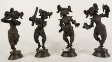 FOUR THAI BRONZE SCULPTURES