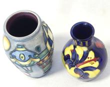 TWO MOORCROFT CABINET VASES