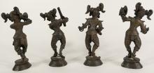 FOUR THAI BRONZE SCULPTURES