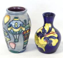 TWO MOORCROFT CABINET VASES