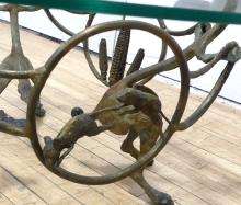 ARTISAN BRONZE "WILD GAME" COFFEE TABLE