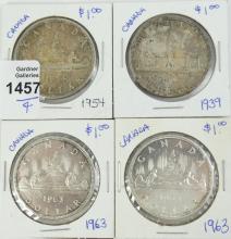 4 CANADIAN SILVER DOLLARS