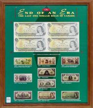 FRAMED CANADIAN CURRENCY DISPLAY