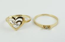 2 DAINTY GOLD RINGS