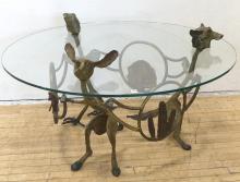 ARTISAN BRONZE "WILD GAME" COFFEE TABLE