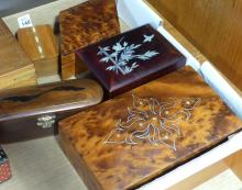 EIGHT WOODEN BOXES
