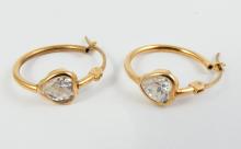 2 PAIRS GOLD EARRINGS