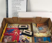 BOX LOT OF MOVIE/TV/MUSIC COLLECTIBLES