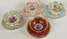 FOUR PARAGON CUPS AND SAUCERS