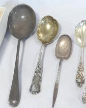 SIX STERLING SERVING SPOONS