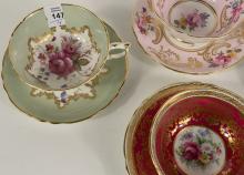 FOUR PARAGON CUPS AND SAUCERS