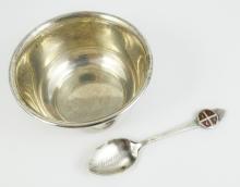 SILVER BOWL & SPOON