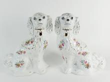 PAIR STAFFORDSHIRE DOG FIGURES