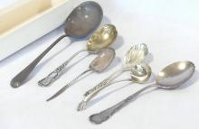 SIX STERLING SERVING SPOONS