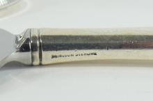 PAIR OF STERLING CANDLEHOLDERS AND PASTRY LIFTER