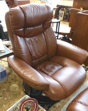 STRESSLESS RECLINER AND FOOTSTOOL