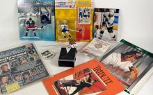 BOX LOT OF SPORTS AND OLYMPIC COLLECTIBLES