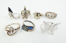 7 STERLING RINGS
