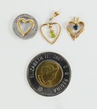 3 HEART-SHAPED PENDANTS