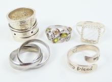 5 STERLING SILVER RINGS