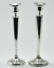 TWO STERLING CANDLESTICKS