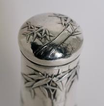 CHINESE STERLING CYLINDRICAL BOX