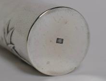 CHINESE STERLING CYLINDRICAL BOX