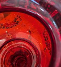 PAIR OF VICTORIAN RUBY GLASS LUSTRES