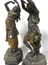 PAIR OF LARGE SPELTER SCULPTURES