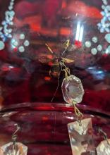 PAIR OF VICTORIAN RUBY GLASS LUSTRES