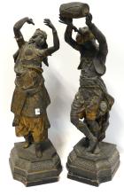 PAIR OF LARGE SPELTER SCULPTURES