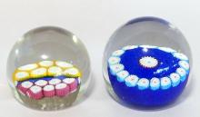 TWO ART GLASS PAPERWEIGHTS