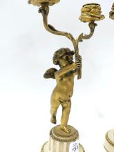 PAIR OF BRONZE CANDELABRA