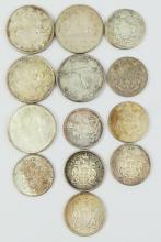 13 CANADIAN SILVER COINS