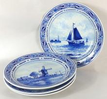 FOUR VINTAGE DELFT PLATES