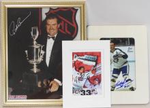 THREE AUTOGRAPHED HOCKEY PRINTS