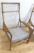 PAIR OF FUNKY OAK ARMCHAIRS