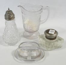 FOUR PIECES OF ANTIQUE GLASS