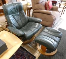 STRESSLESS RECLINER AND FOOTSTOOL