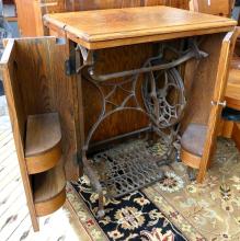 OAK SEWING WORK TABLE