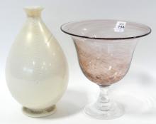 ART GLASS VASE AND BOWL