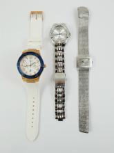 3 LADIES' QUARTZ WRISTWATCHES