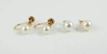 2 PAIRS PEARL EARRINGS